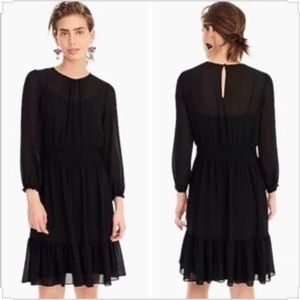 J Crew Cinched-Waist Dress in Chiffon